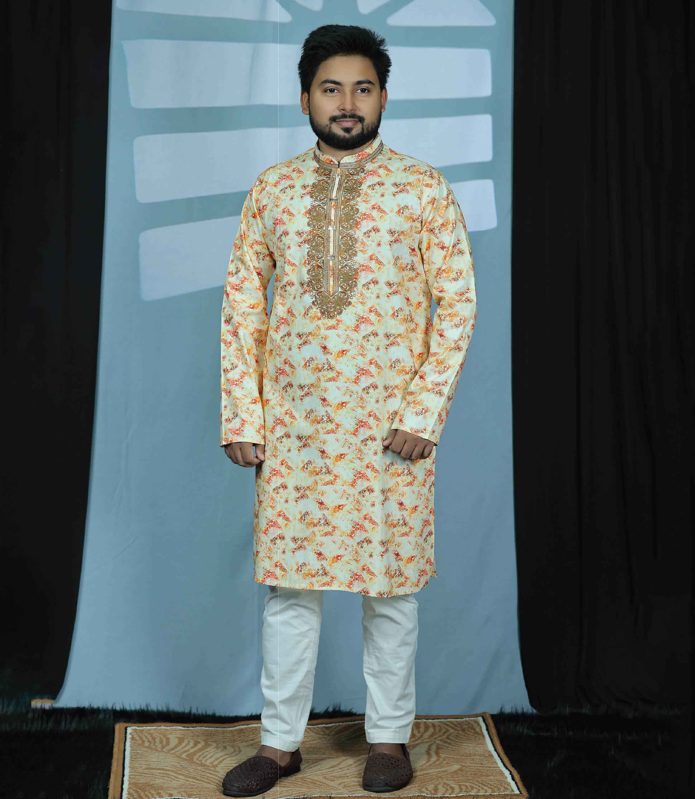 অরেঞ্জ কালার পাঞ্জাবী [কোড-৭২০]